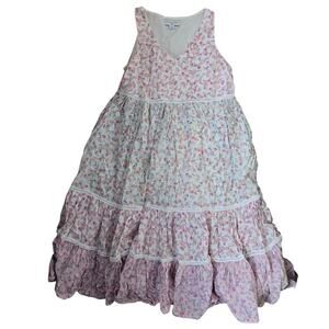 LoveShack Fancy Target Camille Tiered Ruffle Boho Midi Dress Small